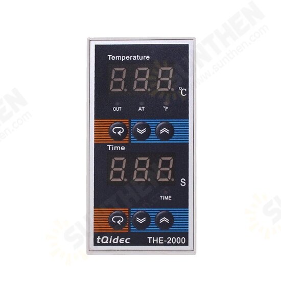 THE-2000 0~400℃ Intelligent Digital Display Temperature Time Controller for Hot Stamping Machine Oven K Type Thermocouple Relay Output