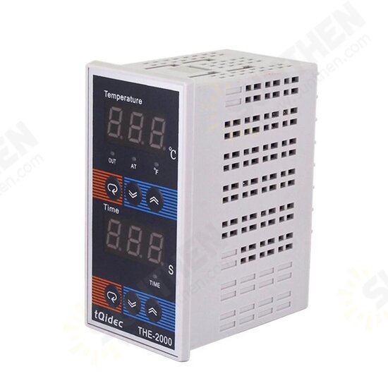 THE-2000 0~400℃ Intelligent Digital Display Temperature Time Controller for Hot Stamping Machine Oven K Type Thermocouple Relay Output