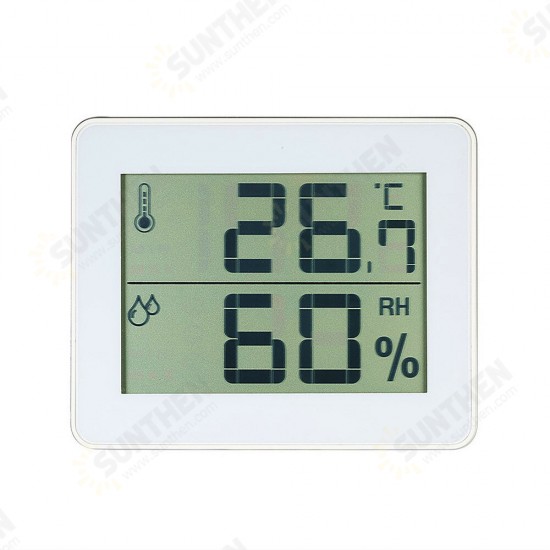 TS-E01 Digital Display Thermometer Hygrometer 0℃-50℃ Thermometer Black/White/Yellow-green Desk Thermometer