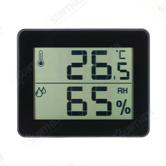 TS-E01 Digital Display Thermometer Hygrometer 0℃-50℃ Thermometer Black/White/Yellow-green Desk Thermometer