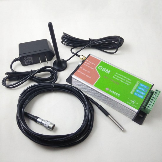 WF-TP02B GSM SMS Remote Controller GSM Temperature Alarm Monitoring with 3 Meter Length Waferproof Sensor
