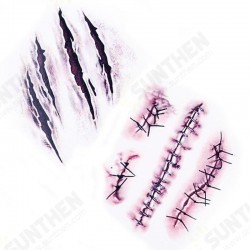 10Pcs Halloween Horror Fidelity Blood Scarring Tattoo Paste Personality 10Pcs Halloween Horror Fidelity Blood Scarring Tattoo Paste Personality