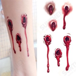 1pcs Halloween Bloody Terror Bullet Tattoo Sticker Temporary Body Makeup 1pcs Halloween Bloody Terror Bullet Tattoo Sticker Temporary Body Makeup