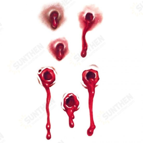 1pcs Halloween Bloody Terror Bullet Tattoo Sticker Temporary Body Makeup