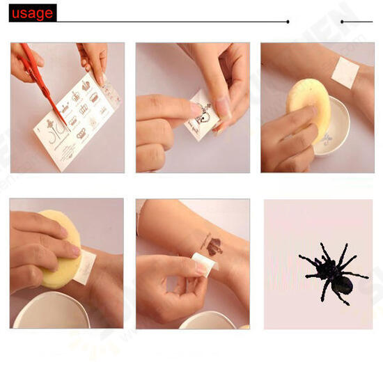 3D Temporary Waterproof Spider Body Tattoo Sticker