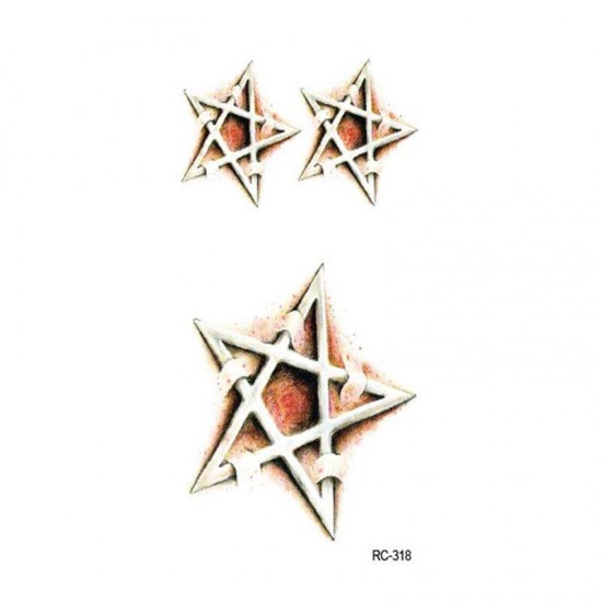 5Pcs Halloween Tattoo Stickers Make Up Mysterious Five Pointed Star Puncture