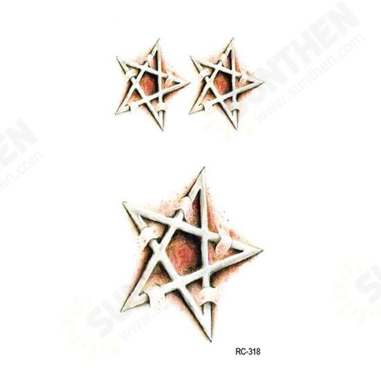 5Pcs Halloween Tattoo Stickers Make Up Mysterious Five Pointed Star Puncture 5Pcs Halloween Tattoo Stickers Make Up Mysterious Five Pointed Star Puncture