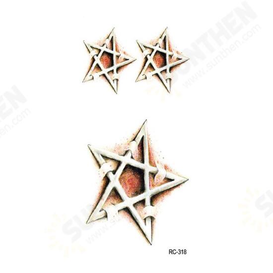 5Pcs Halloween Tattoo Stickers Make Up Mysterious Five Pointed Star Puncture