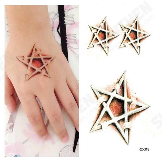 5Pcs Halloween Tattoo Stickers Make Up Mysterious Five Pointed Star Puncture