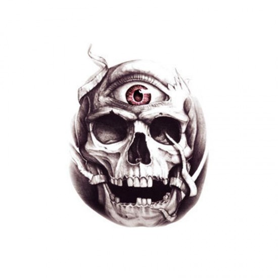 5pcs Halloween 3D CrossBones Big Eyes Horror Tattoo Sticker Skull Body Art Decal Makeup Temporary