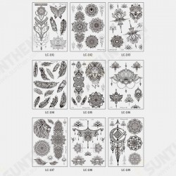 Black Feather Mandala Flower Temporary Tattoo Sticker Waterproof Body Art Arm Tattoo Transfer Paper Black Feather Mandala Flower Temporary Tattoo Sticker Waterproof Body Art Arm Tattoo Transfer Paper