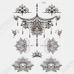 Black Feather Mandala Flower Temporary Tattoo Sticker Waterproof Body Art Arm Tattoo Transfer Paper Black Feather Mandala Flower Temporary Tattoo Sticker Waterproof Body Art Arm Tattoo Transfer Paper