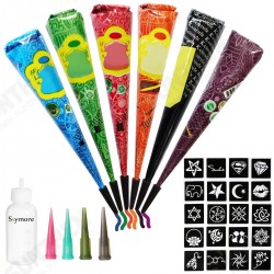 Five language stickers Indian henna tattoo hand-painted paste set Five language stickers Indian henna tattoo hand-painted paste set