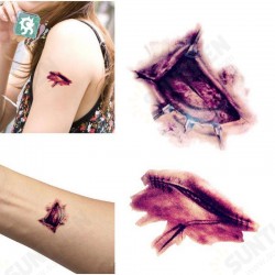 Halloween Fake Scab Scary Makeup Zombie Scars Tattoos Terror Wound Scary Bloody Sticker Halloween Fake Scab Scary Makeup Zombie Scars Tattoos Terror Wound Scary Bloody Sticker
