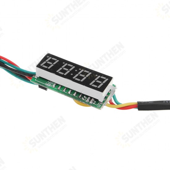 0.28 Inch 3-in-1 Time + Temperature + Voltage Display DC7-30V Voltmeter Electronic Watch Clock Digital Tube