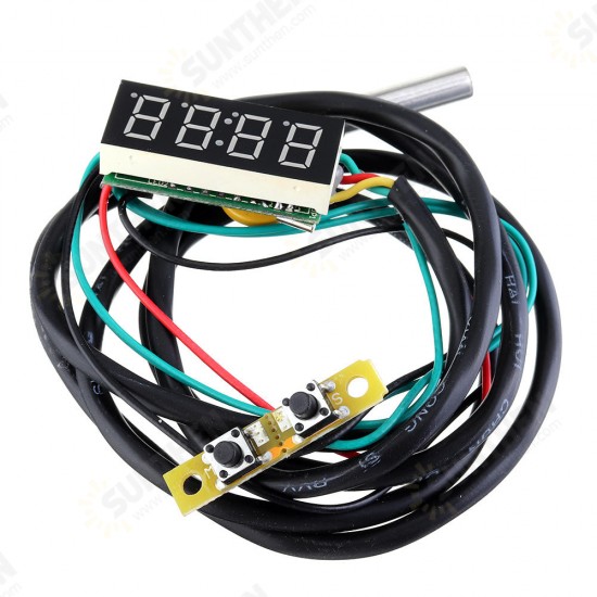 0.36 Inch 3-in-1 Time + Temperature + Voltage Display DC7-30V Voltmeter Electronic Watch Clock Digital Tube