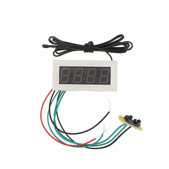 0.56 Inch 200V 3-in-1 Time + Temperature + Voltage Display with NTC DC7-30V Voltmeter White Clock Digital Tube