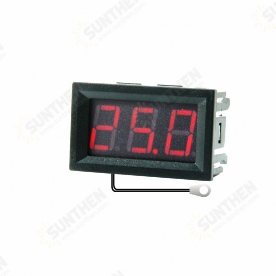 0.56 Inch Mini Digital LCD Indoor Convenient Temperature Sensor Meter Monitor Thermometer with 1M Cable -50-120℃ DC 5-12V