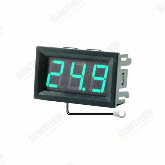 0.56 Inch Mini Digital LCD Indoor Convenient Temperature Sensor Meter Monitor Thermometer with 1M Cable -50-120℃ DC 5-12V