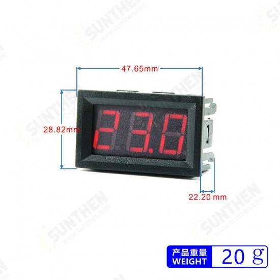 0.56 Inch Mini Digital LCD Indoor Convenient Temperature Sensor Meter Monitor Thermometer with 1M Cable -50-120℃ DC 5-12V