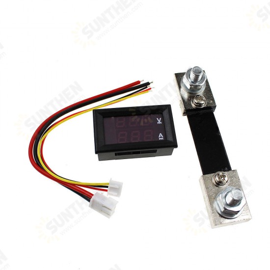 0.56inch Blue Red Dual LED Display Mini Digital Voltmeter Ammeter DC 100V 100A Panel Amp Volt Voltage Current Meter Tester