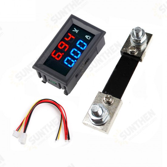 0.56inch Blue Red Dual LED Display Mini Digital Voltmeter Ammeter DC 100V 100A Panel Amp Volt Voltage Current Meter Tester