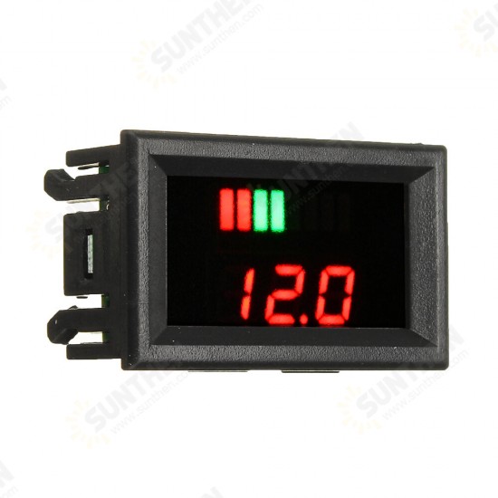 12-60V ACID Red Lead Battery Capacity Voltmeter Indicator Charge Level Lead-acid LED Tester