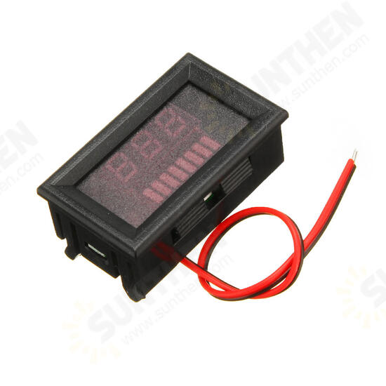 12-60V ACID Red Lead Battery Capacity Voltmeter Indicator Charge Level Lead-acid LED Tester