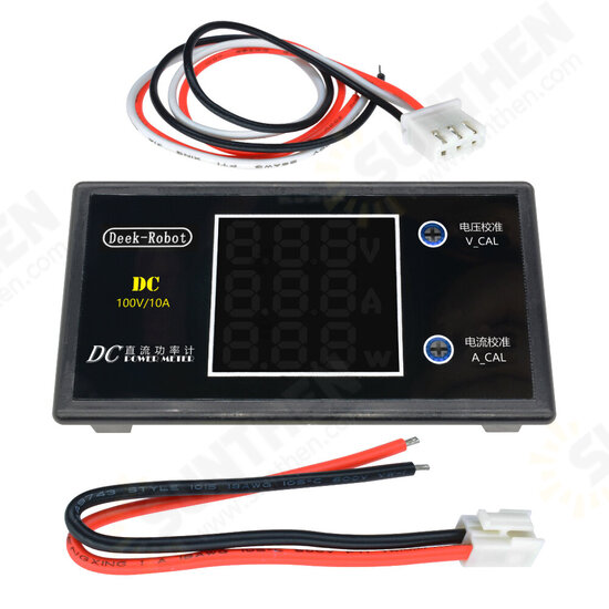 2pcs Digital DC 0-100V 0-10A 250W Tester DC7-12V LCD Digital Display Voltage Current Power Meter Voltmeter Ammeter Amp