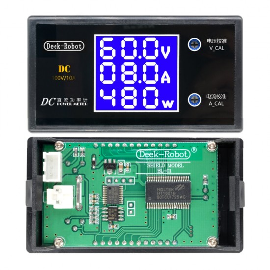 2pcs Digital DC 0-100V 0-10A 250W Tester DC7-12V LCD Digital Display Voltage Current Power Meter Voltmeter Ammeter Amp