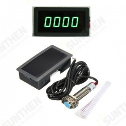 4 Digital Green LED Tachometer RPM Speed Meter + Proximity Switch Sensor NPN 4 Digital Green LED Tachometer RPM Speed Meter + Proximity Switch Sensor NPN