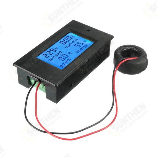 AC 80-260V 100A Digital Current Voltage Amperage LCD Power Meter DC Volt Amp Testing