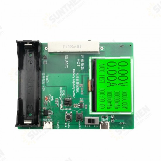 DC 5V Typec LCD Battery Capacity Tester MAh MWh for 18650 Lithium Battery Digital Measurement Battery Power Bank Test Module