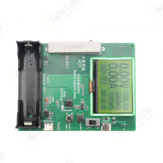 DC 5V Typec LCD Battery Capacity Tester MAh MWh for 18650 Lithium Battery Digital Measurement Battery Power Bank Test Module