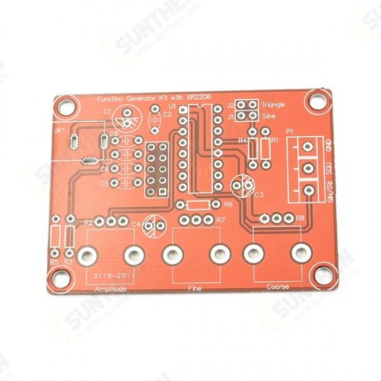 DIY XR2206 Function Signal Generator Kit Sine Triangle Square Output 1HZ-1MHZ