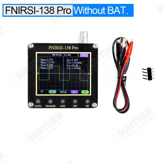 138 PRO Handheld Digital Oscilloscope 2.5MSa/s 200KHz Analog Bandwidth Support AUTO 80Khz PWM and Firmware Update without Battery