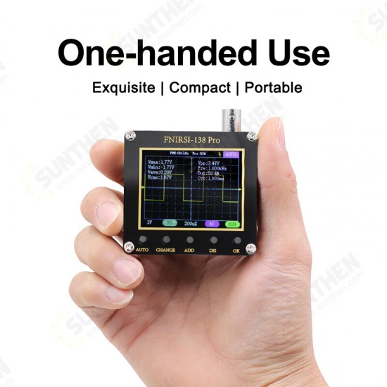 138 PRO Handheld Digital Oscilloscope 2.5MSa/s 200KHz Analog Bandwidth Support AUTO 80Khz PWM and Firmware Update without Battery