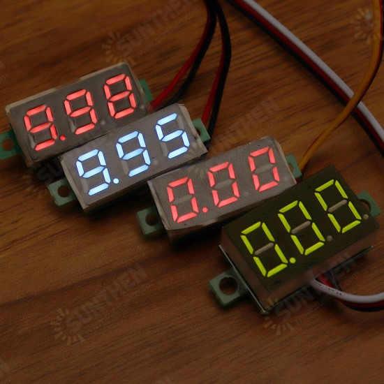 0.28 Inch Two-wire 2.5-30V Three-wire 0-100/500V Digital Display DC Voltmeter Adjustable Voltage Meter