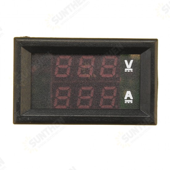 Mini Digital Voltmeter Ammeter DC 100V 10A Voltmeter Current Meter Tester Blue+Red Dual LED Display