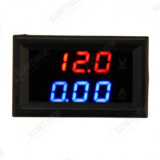 Mini Digital Voltmeter Ammeter DC 100V 10A Voltmeter Current Meter Tester Blue+Red Dual LED Display