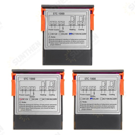 STC-1000 110V/220V/12V/24V 10A 2 Relay Output LED Digital Temperature Controller Thermostat Incubator With Sensor Heater And Cooler