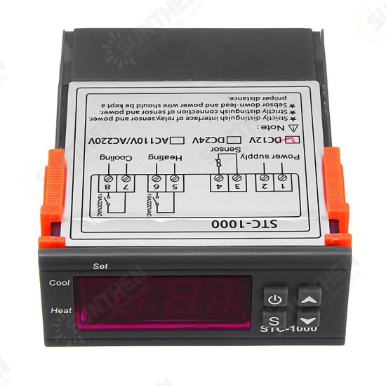 STC-1000 110V/220V/12V/24V 10A 2 Relay Output LED Digital Temperature Controller Thermostat Incubator With Sensor Heater And Cooler