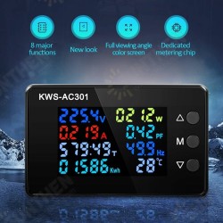 KWS-AC301 8 in1 Voltmeter Ammeter AC 50-300V Power Energy Meter LED Digital AC Wattmeter Electricity Meter 0-100A KWS-AC301 8 in1 Voltmeter Ammeter AC 50-300V Power Energy Meter LED Digital AC Wattmeter Electricity Meter 0-100A