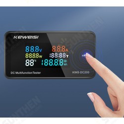 KWS-DC200 0-200V 0-100A DC Digital Display Voltage and Current Meter Color Screen Power Tempterature Tester Timer KWS-DC200 0-200V 0-100A DC Digital Display Voltage and Current Meter Color Screen Power Tempterature Tester Timer