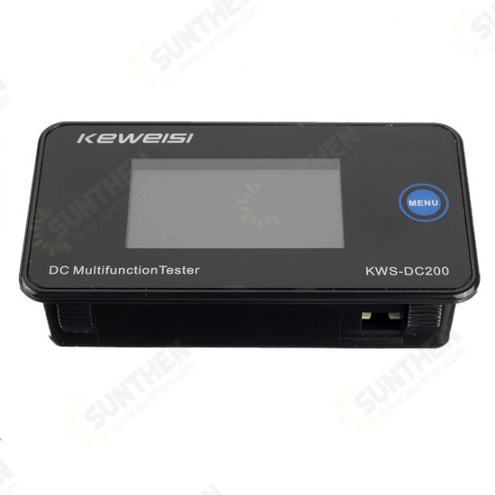 KWS-DC200 0-200V 0-100A DC Digital Display Voltage and Current Meter Color Screen Power Tempterature Tester Timer