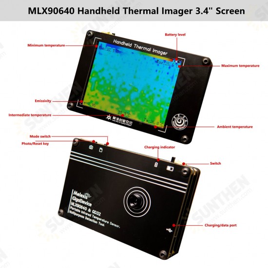 MLX90640 Infrared Thermal Imaging DIY Thermal Imager Temperature Sensor Electronic Maintenance Equipment