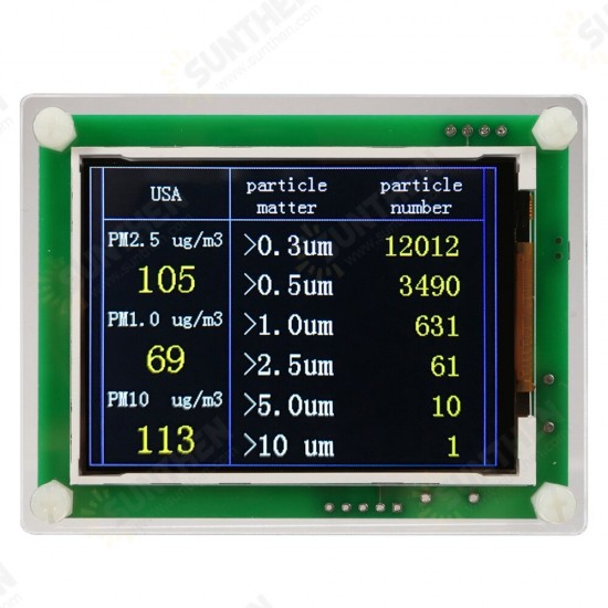 PM1.0 PM2.5 PM10 Meaturing Module Air Quality Dust Sensor Tester Support Export Data Monitoring Home Office Car Tools