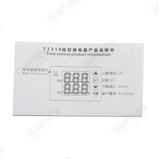 T2310 DC 12V 24V AC 110V 220V Programmable Digital Time Delay Switch Relay T2310 Normally Open Timer Control Module 0-999S/Min/Hour