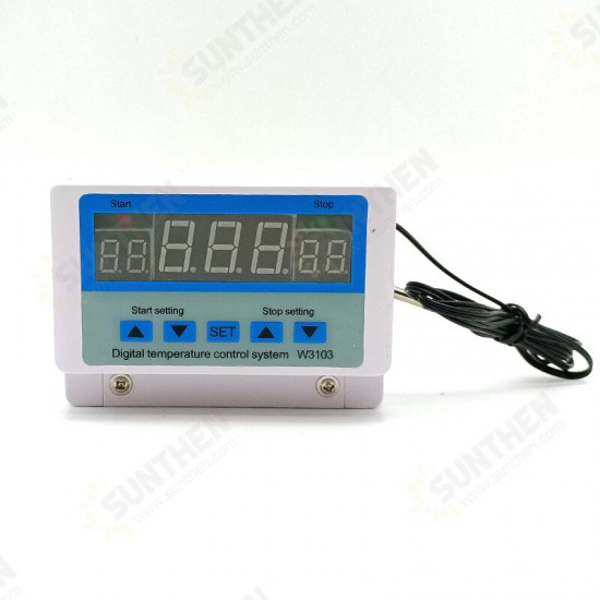 W3103 Digital Thermostat High Power 30A Automatic Adjustable Temperature Controller Switch 12V24V220V