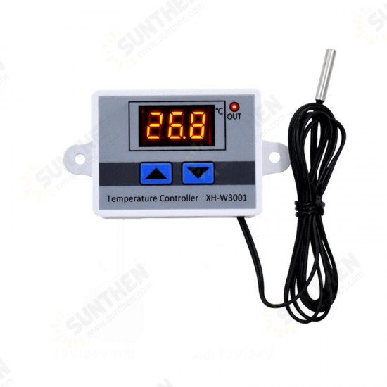 XH-W3001 10A 12V 24V 220V AC Digital LED Temperature Controller for Incubator Cooling Heating Switch Thermostat NTC Sensor